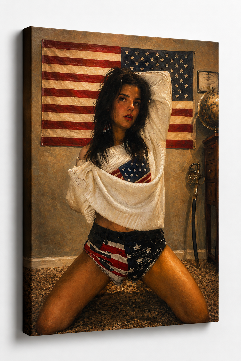 Stars & Sweater – Premium Patriotic Canvas Wall Art
