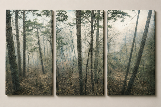 Whispering Pines – 3-Piece Forest Canvas Wall Art Set