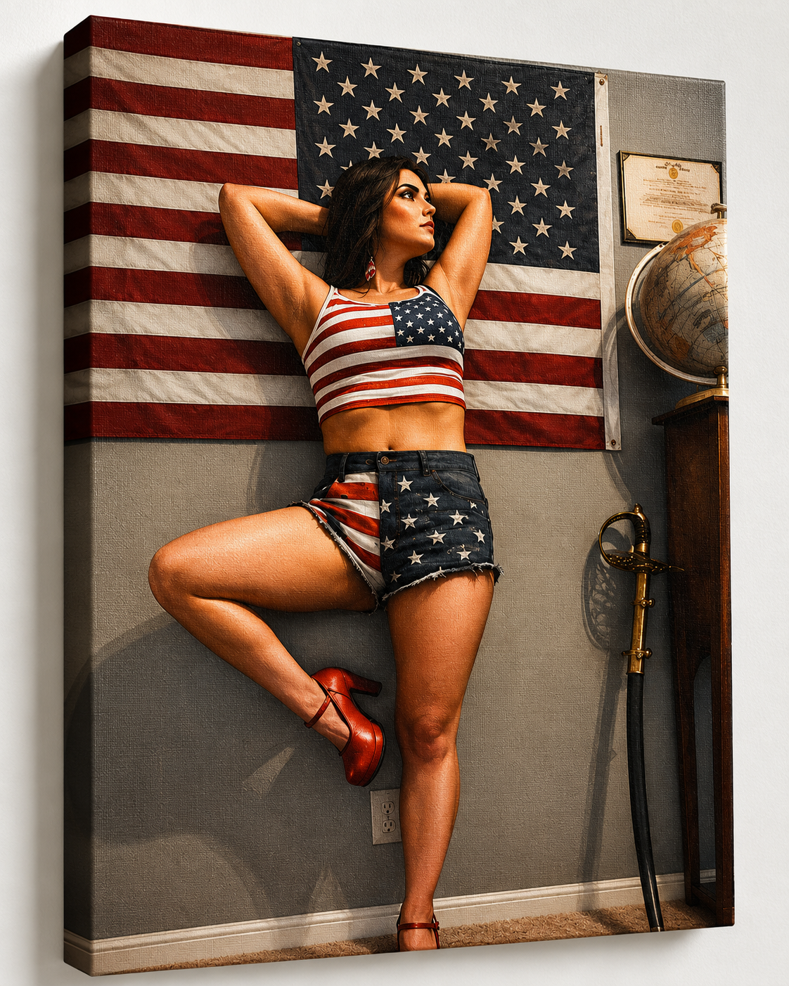 Stars & Stripes Spirit – Premium Patriotic Canvas Wall Art